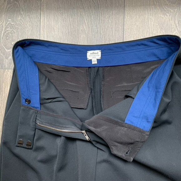 Aritzia Wilfred Pants Trousers Straight leg zipper ankle pleated Black Size 0 - Picture 5 of 15